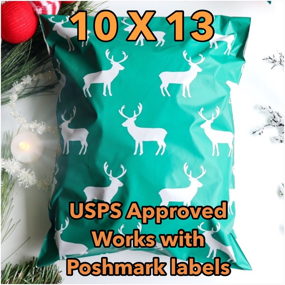 50 10X13 Deer Poly Mailers CHRISTMAS CLEARANCE - Picture 2 of 7